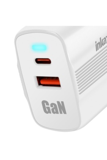 Caricatore USB-C GaN 45W + USB - Inkax Bianco