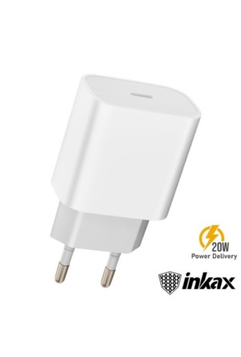 Caricatore da parete USB-C Power Delivery 20W – Inkax Bianco