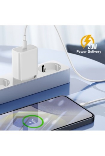 Caricatore da parete USB-C Power Delivery 20W – Inkax Bianco