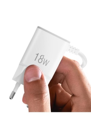 Caricabatterie da muro USB-C 18W LinQ - cavo integrato da 1 metro e 20 bianco