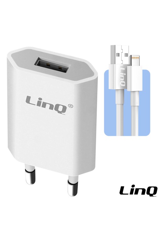 Caricabatterie iPhone: spina da parete USB + cavo USB a Lightning LinQ - bianco