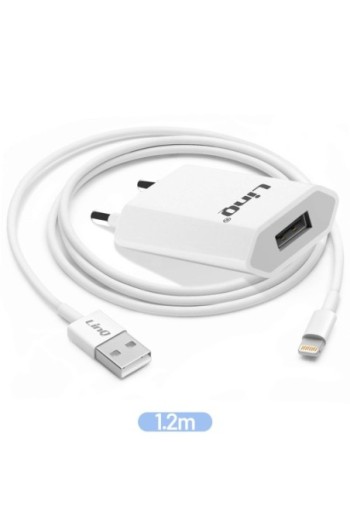 Caricabatterie iPhone: spina da parete USB + cavo USB a Lightning LinQ - bianco