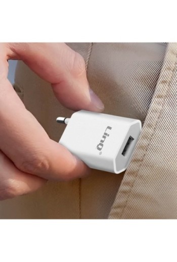 Caricabatterie iPhone: spina da parete USB + cavo USB a Lightning LinQ - bianco