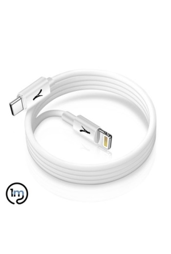 Caricabatterie USB/USB-C 20W + Cavo da USB a Lightning per iPhone e iPad Quick Charge 3.0 Akashi - Bianco