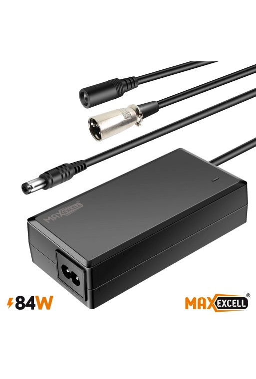 Caricatore monopattino 84W MaxExcell comp. GX12 / XLR per Xiaomi Mi 4 Pro SmartGyro e Cecotec Bongo