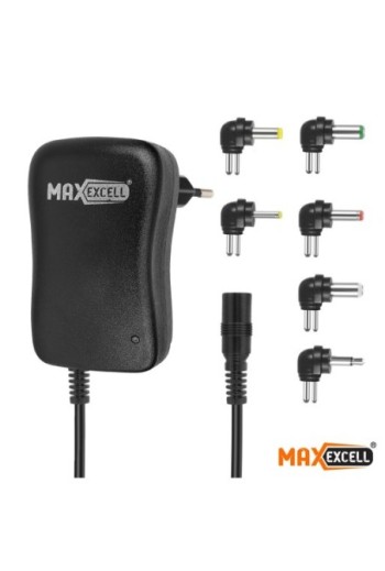 Caricabatterie universale 30W - Tensione regolabile 3V-12V - 6 adattatori inclusi