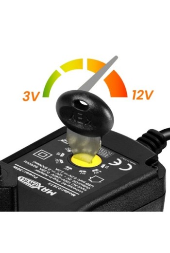Caricabatterie universale 30W - Tensione regolabile 3V-12V - 6 adattatori inclusi