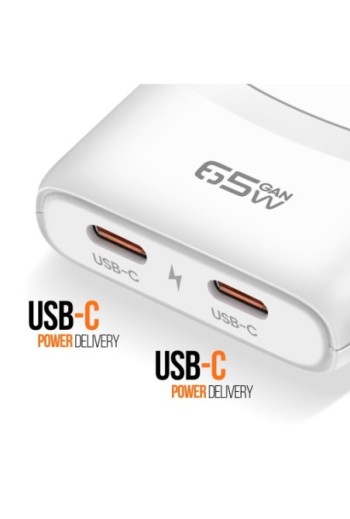 Caricatore da Viaggio GaN 65W con prese EU/US/UK/AUS - Akashi Bianco