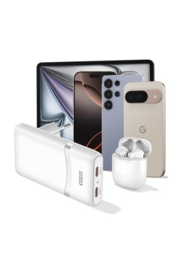 Caricatore da Viaggio GaN 65W con prese EU/US/UK/AUS - Akashi Bianco