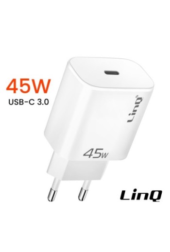 Caricabatterie da muro rapido USB-C 45W Power Delivery 3.0 - bianco LinQ
