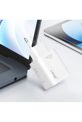 Caricabatterie da muro LinQ - USB-C Power Delivery 45W e USB Quick Charge 3.0 18W