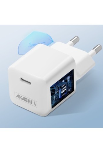 Caricabatterie da muro USB-C SuperGaN 30W carica rapida - Akashi bianco