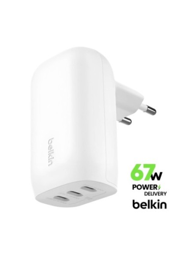 Caricabatterie 67W con 3 porte USB-C - Belkin BoostCharge bianco