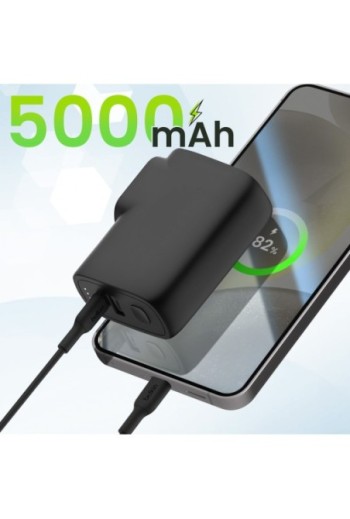 Caricabatterie da viaggio da 25W con batteria esterna integrata da 5000mAh - Belkin nero