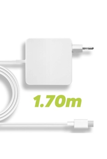 Caricabatterie USB-C per MacBook - spina da 61W + cavo USB-C da 1 metro e 70 - Moxie bianco