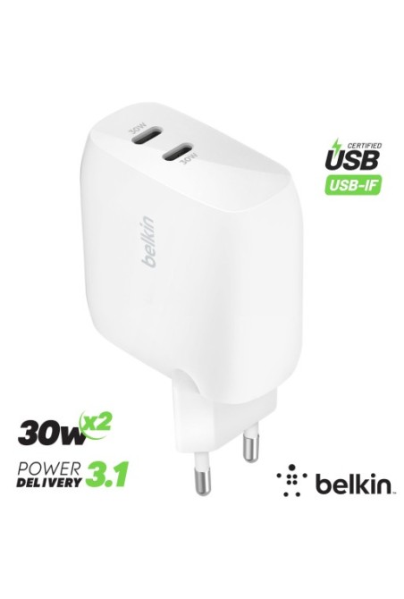 Caricabatterie da muro USB-C 30W - Belkin Power Delivery bianco