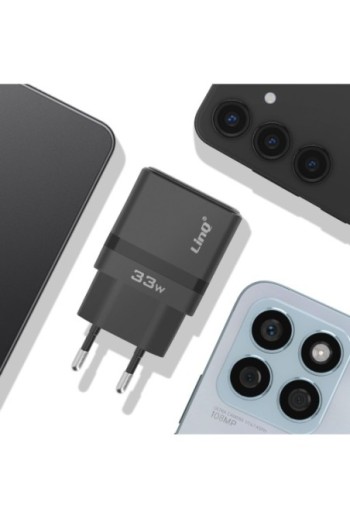 Caricabatterie da muro USB-C 33W + USB 18W - LinQ nero