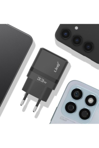 Caricabatterie da muro 33W doppio USB-C Power Delivery LinQ - nero