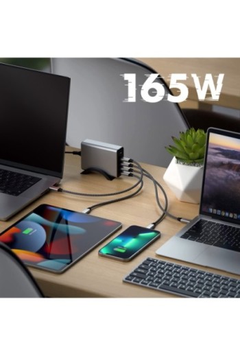 Caricabatterie GaN 165W con 4x USB-C Power Delivery Satechi grigio siderale