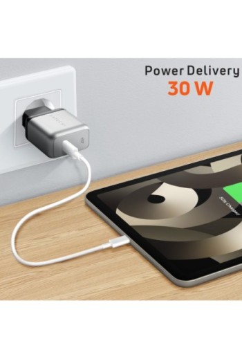 Caricatore GaN Satechi 30W Power Delivery USB-C Ultra compatto Grigio siderale