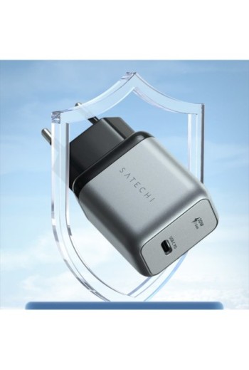 Caricatore GaN Satechi 30W Power Delivery USB-C Ultra compatto Grigio siderale