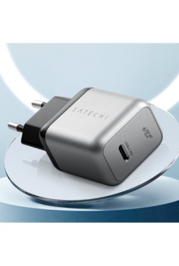 Caricatore GaN Satechi 30W Power Delivery USB-C Ultra compatto Grigio siderale