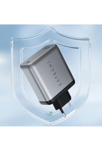 Caricatore GaN Satechi 100W Power Delivery USB-C per computer e smartphone Grigio siderale