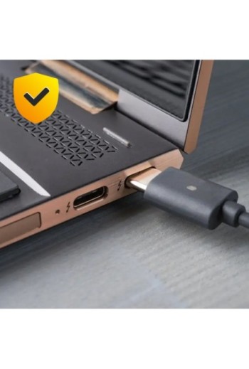 Caricabatterie per computer portatili con connettore USB-C e cavo Power Delivery 45W LinQ - nero