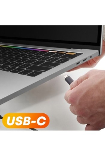 Caricabatterie per computer portatili con connettore USB-C e cavo Power Delivery 45W LinQ - nero