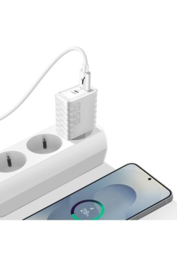 Caricabatterie USB-C/USB da 83W con cavo da USB a USB-C 100W Akashi - Bianco