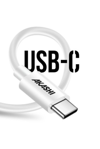 Caricabatterie USB-C/USB da 83W con cavo da USB a USB-C 100W Akashi - Bianco
