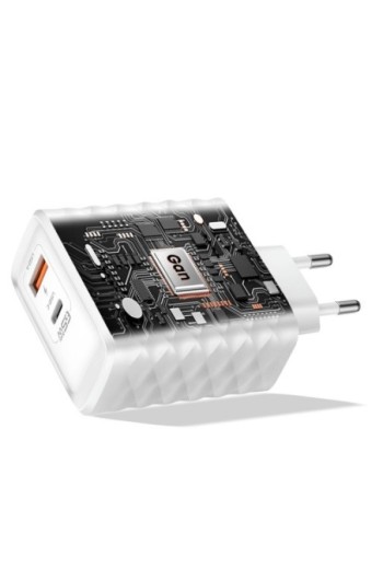 Caricabatterie USB-C/USB da 83W con cavo da USB a USB-C 100W Akashi - Bianco
