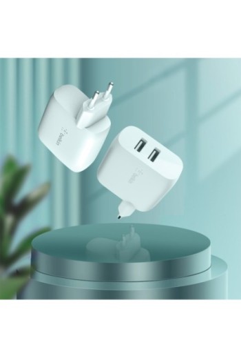 Caricatore da Parete Doppio USB 24W Ricarica Rapida Belkin Boost Charge - Bianco