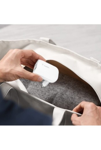 Caricatore da Parete a Doppia Porta 37W USB-C 3.0 PPS (25W) + USB (12W) Ricarica Rapida Belkin - Bianco