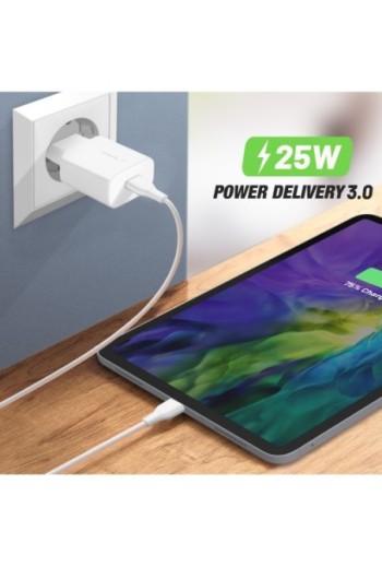 Caricabatterie USB-C Power Delivery 3.0 25W PPS con cavo USB-C Belkin - bianco