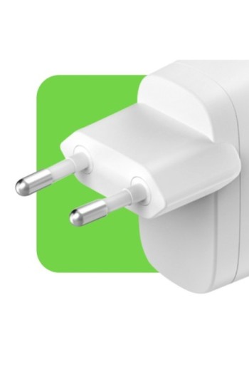 Caricabatterie Doppio USB 24W con Cavo da USB a USB-C Belkin Boost Charge - Bianco