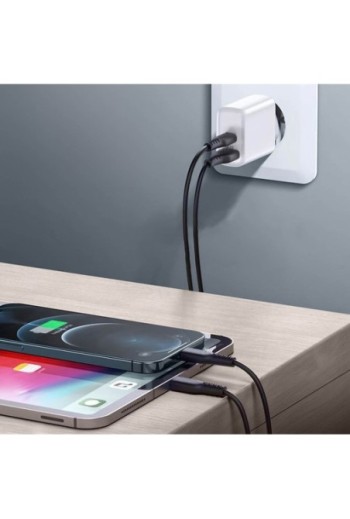 Caricabatterie da Muro USB-A QC3.0 e USB-C Power Delivery Carica Rapida 38W Akashi - Bianco