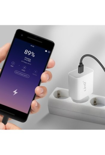 Caricabatterie USB-C Power Delivery 20W a ricarica rapida LinQ - bianco