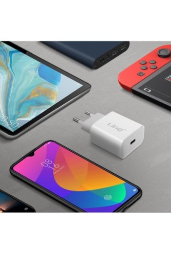 Caricabatterie USB-C Power Delivery 20W a ricarica rapida LinQ - bianco