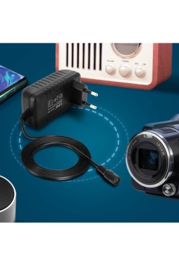 Caricabatterie da parete universale da 36 W con 8 punte fino a 12 V - Nero