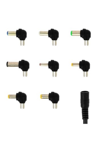 Caricabatterie da parete universale da 36 W con 8 punte fino a 12 V - Nero