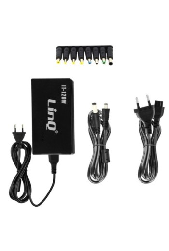 Caricabatterie da parete universale 120W con 8 punte da 12 a 24V LinQ - Nero