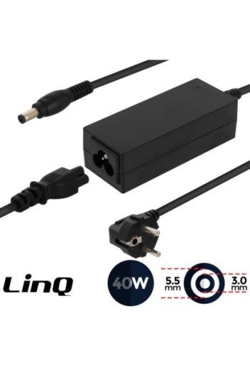 Caricatore per computer portatili 40W 19V 2 1A punta 5.5*3.0 mm LinQ - nero p. Samsung