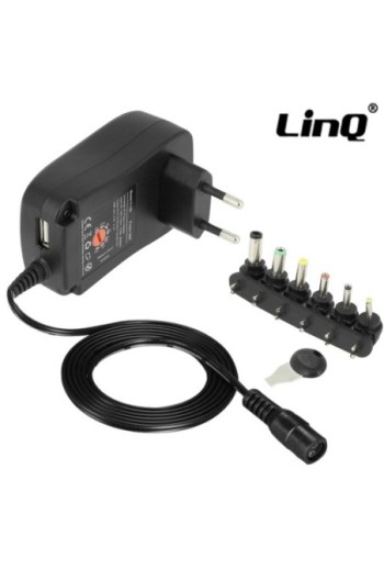 Caricabatterie a muro Universale 30W con 6 estremità da 3 a 12V - Nero per PC portatili