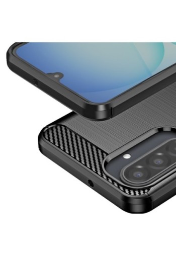 Cover Carbonio Silicone Morbido antiurto per Samsung Galaxy A17 - Nero