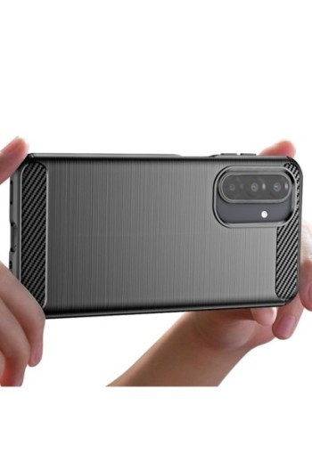 Cover Carbonio Silicone Morbido antiurto per Samsung Galaxy A17 - Nero