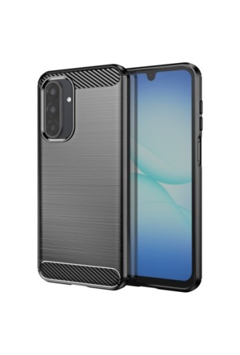 Cover Carbonio Silicone Morbido antiurto per Samsung Galaxy A17 - Nero