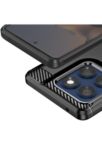 Cover Silicone Carbonio Antiurto Nera p. Motorola Edge 60 e Edge 60 Fusion