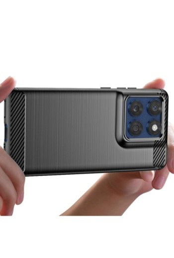 Cover Silicone Carbonio Antiurto Nera p. Motorola Edge 60 e Edge 60 Fusion