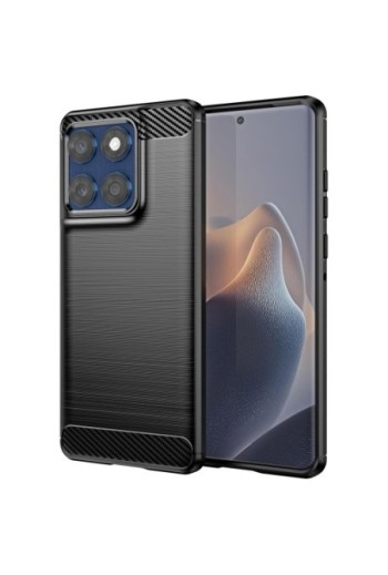 Cover Silicone Carbonio Antiurto Nera p. Motorola Edge 60 e Edge 60 Fusion